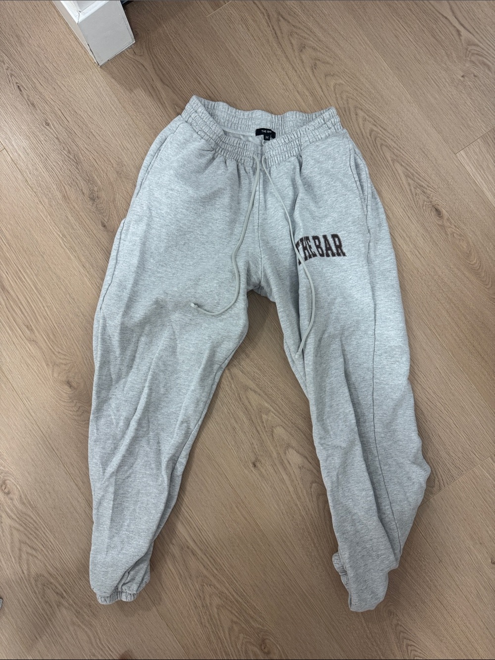 The Bar Heather Gray Jogger Sweatpants with Drawstring